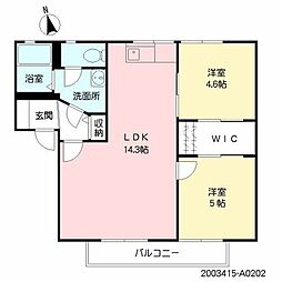 シンセリティ 2LDKの間取図画像