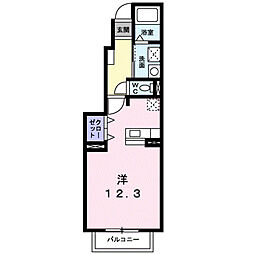 フローラ松和 ワンルームの間取図画像