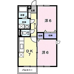 ステラ猪野 2DKの間取図画像
