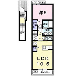 カーサ・ラーナステラ 1LDKの間取図画像