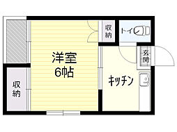 第一塩屋ビル 1Kの間取図画像