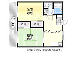 トレビアンビル 2DKの間取図画像