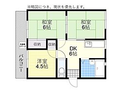 立川ビル 3DKの間取図画像