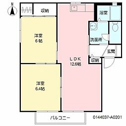 ディアス豊府A 2LDKの間取図画像