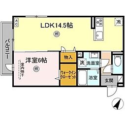 PREMILIFE羽屋 1LDKの間取図画像