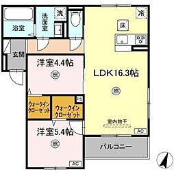 Merci HAYA(メルシーハヤ) 2LDKの間取図画像