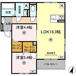 Merci HAYA(メルシーハヤ) 2LDKの間取図画像