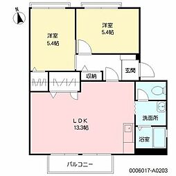 フレグランスサワダ 2LDKの間取図画像