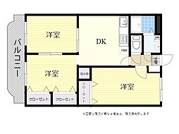 M・ジュールマンション 3DKの間取図画像