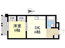 日生第6マンション 1DKの間取図画像
