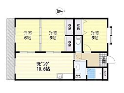 アメニティー21南大分 3LDKの間取図画像