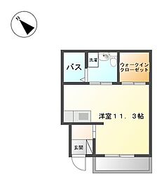 サンハイツ奈良 ワンルームの間取図画像