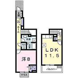モデルノカーサ 1LDKの間取図画像