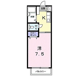 宮の前AP 1Kの間取図画像