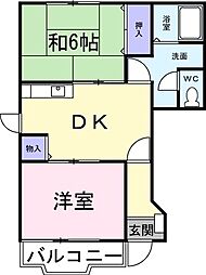 エスポワール寒田C 2DKの間取図画像