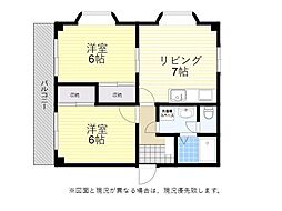 クレール田崎 2DKの間取図画像