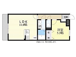 ルーラルニュー 1LDKの間取図画像