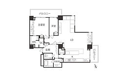 代官山アドレスザ・タワー 2LDKの間取図画像