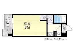 豊国大分スカイマンション 1Kの間取図画像