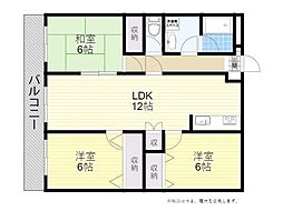 グラシア下郡 3LDKの間取図画像