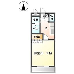 スマイルワン 1Kの間取図画像