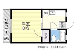 釘宮コーポ 1Kの間取図画像