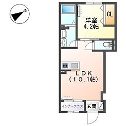 メゾン皆春 1LDKの間取図画像