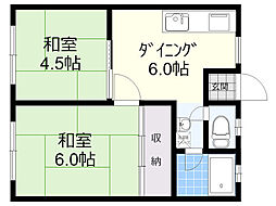 パナハイツSONODA 2DKの間取図画像