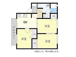 ニューコスモB 3DKの間取図画像