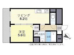 GrandStageSanko大分駅南 1LDKの間取図画像