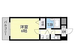 朝日プラザ中島中央 1Kの間取図画像