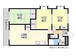 ジュネス西の台 3LDKの間取図画像