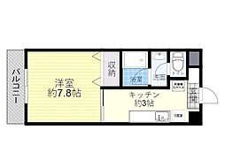 アグレアブルゴトウ3 1Kの間取図画像