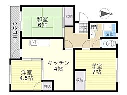 サンハイツヒロセ 3DKの間取図画像