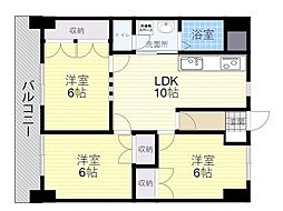 スカイハイツ末広 3LDKの間取図画像