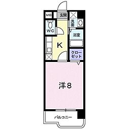 リバーサイド中島 1Kの間取図画像