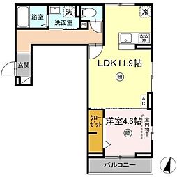 PREMILIFE碩田町 1LDKの間取図画像