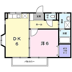 ポケット椎迫 1DKの間取図画像
