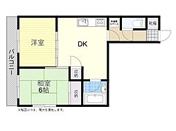 サンシティ吉成 2DKの間取図画像
