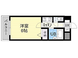 朝日プラザ中島中央 1Kの間取図画像