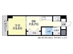 メゾンドクレチュール 1DKの間取図画像