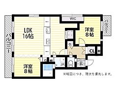 リファレンス城崎 2LDKの間取図画像