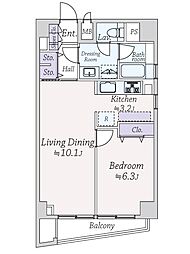 南青山セピアコート 1LDKの間取図画像