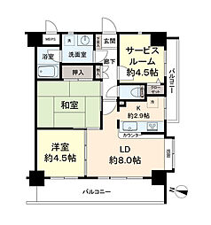 ライオンズマンション橋本駅前 2SLDKの間取図画像