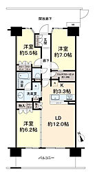 グレイシャスヒルズ多摩境 3LDKの間取図画像