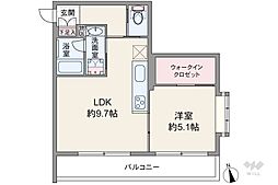 パラシオン椎名町 1LDKの間取図画像
