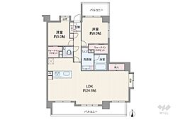オーベル池袋立教通り 2LDKの間取図画像