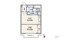ハイコーポ松が谷 1LDKの間取図画像