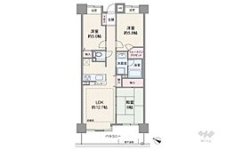 コスモ浅草桜橋リバーステージ 3LDKの間取図画像
