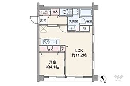 城北台マンション 1LDKの間取図画像